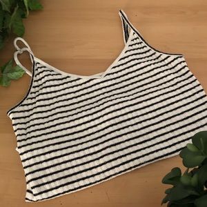 Striped crop tank top